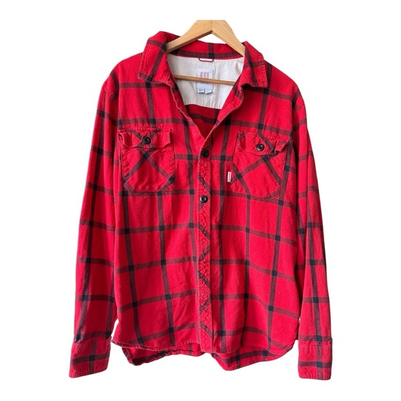 TOPO DESIGNS Field Shirt Plaid in Black/Red Size XL - Picture 2 of 7